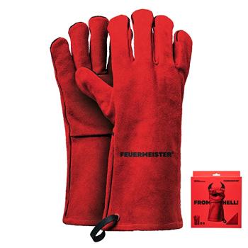 Premium BBQ-Grillhandschuhe Gr. 8, rot, Kaminhandschuhe 1 Paar