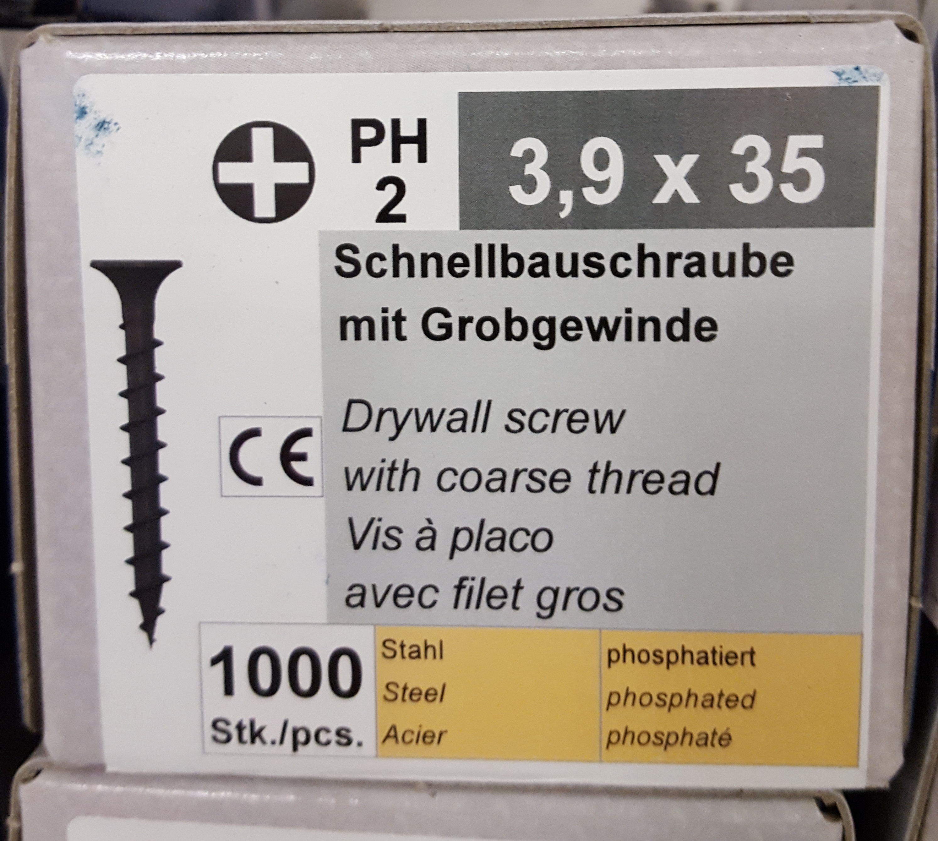Schnellbauschrauben 3,9 x 35 mm Grobgewinde 1000 Stück