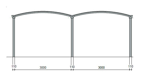 Laubner Doppel Bogen Carport 600 X 800 Cm